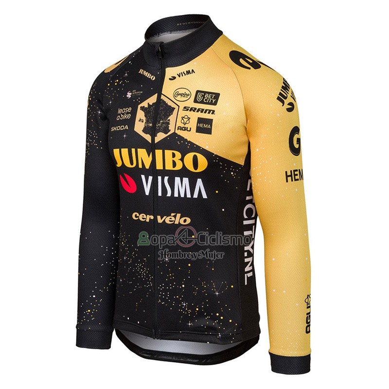 Jumbo Visma Ropa Ciclismo Culotte Largo 2023 Mangas Largas Profundo Negro